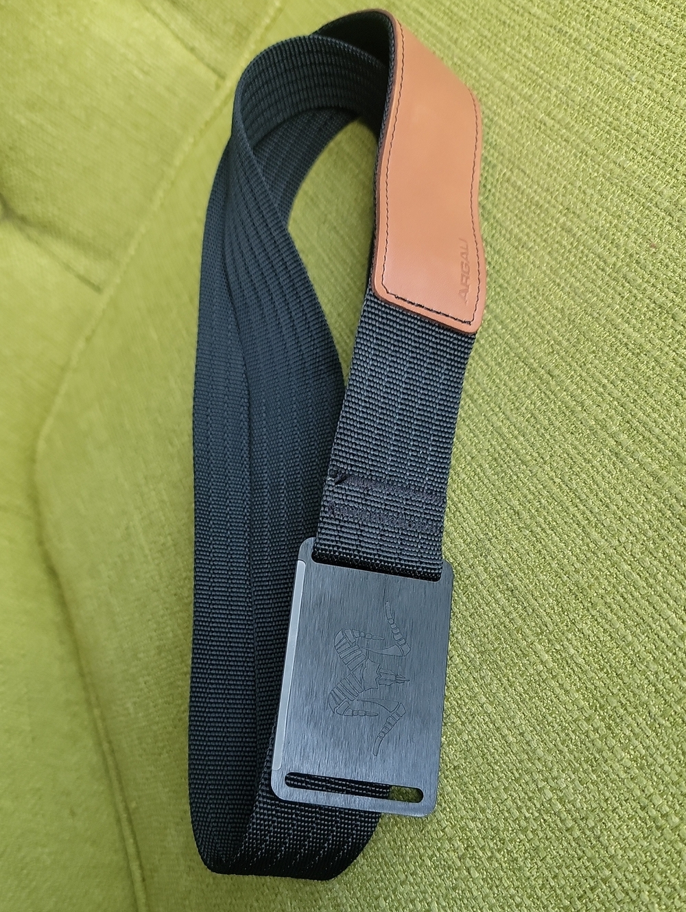 ARGALI Black Ram Emblem Webbing Belt - Men